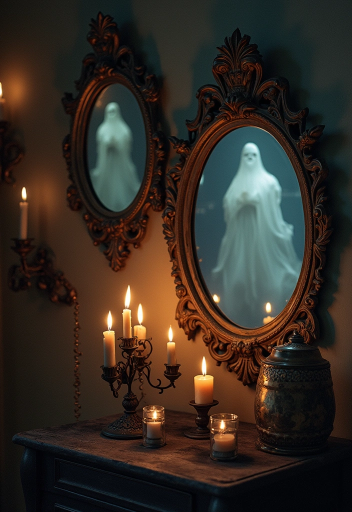 15 Seasonal Halloween Decor Trends You Can't Miss This Year (Get Inspired!) - 7. Haunted Mirrors